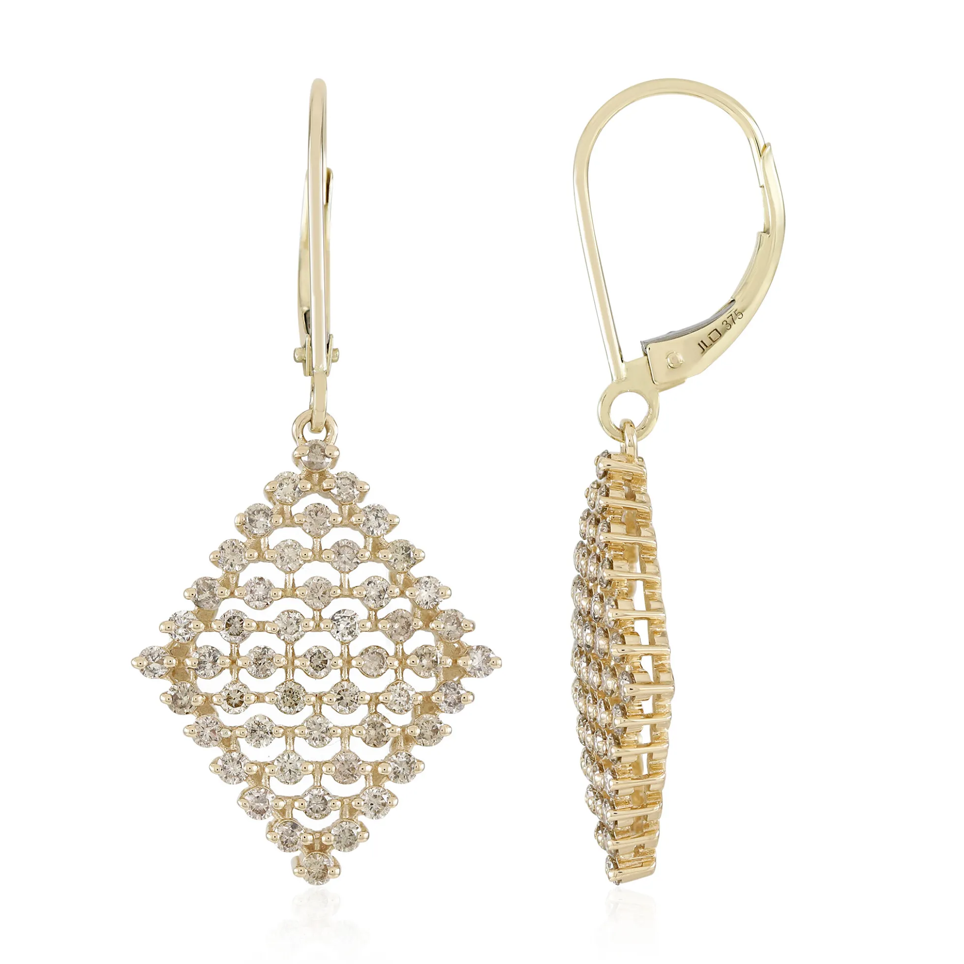 I2 Schokoladen-Brillant-Goldohrringe