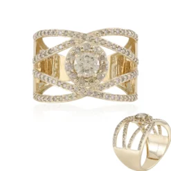 I2 Schokoladen-Brillant-Goldring