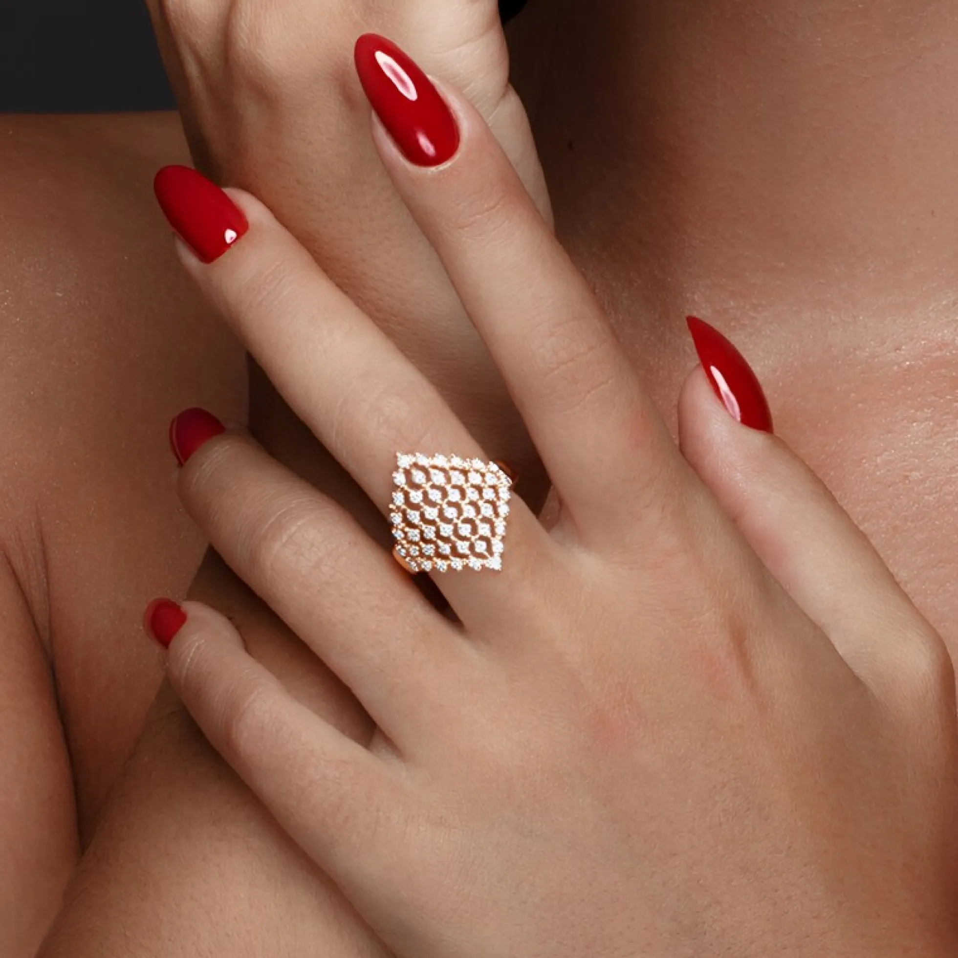 I2 Schokoladen-Brillant-Goldring