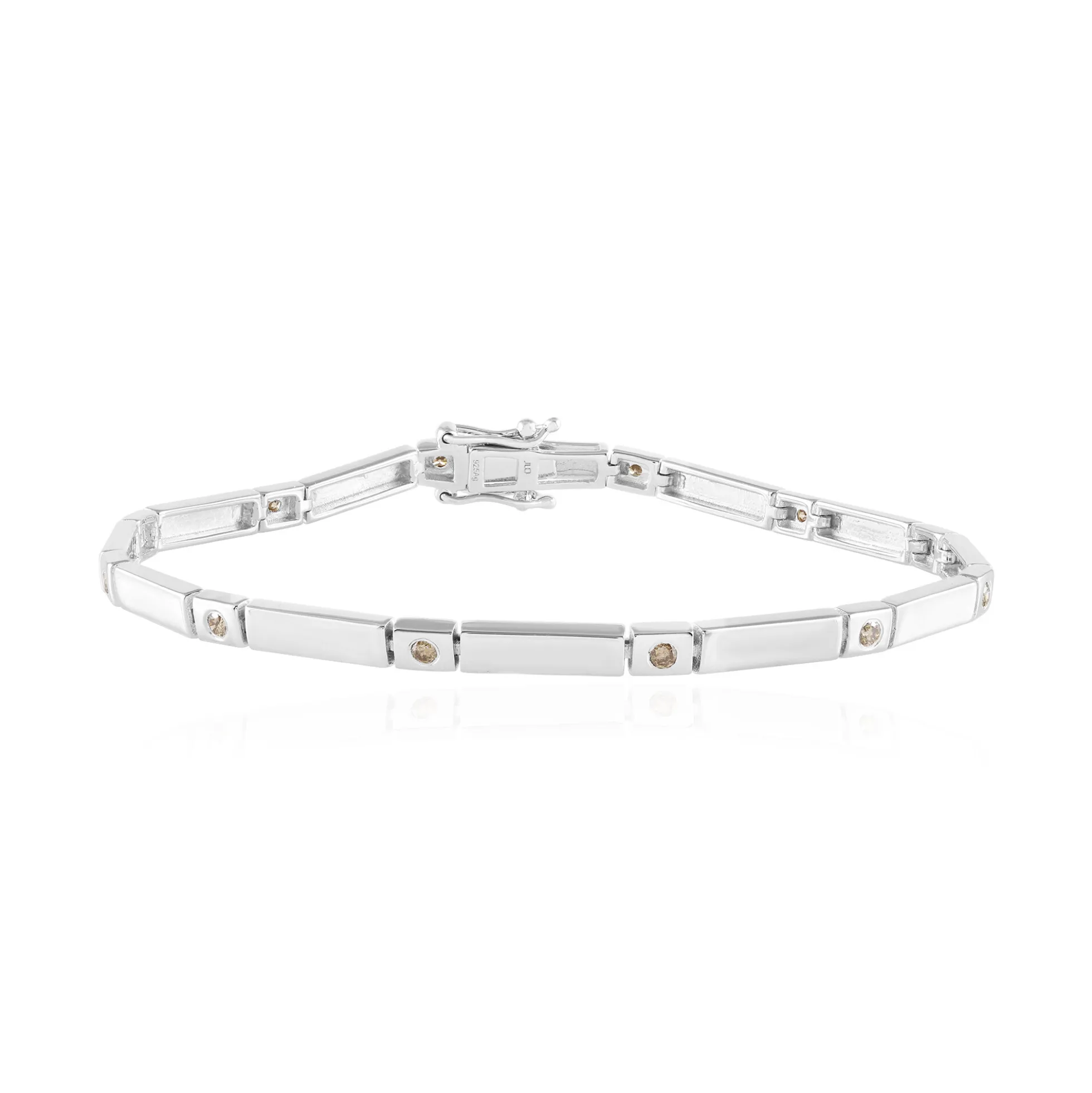 I2 Schokoladen-Brillant-Silberarmband