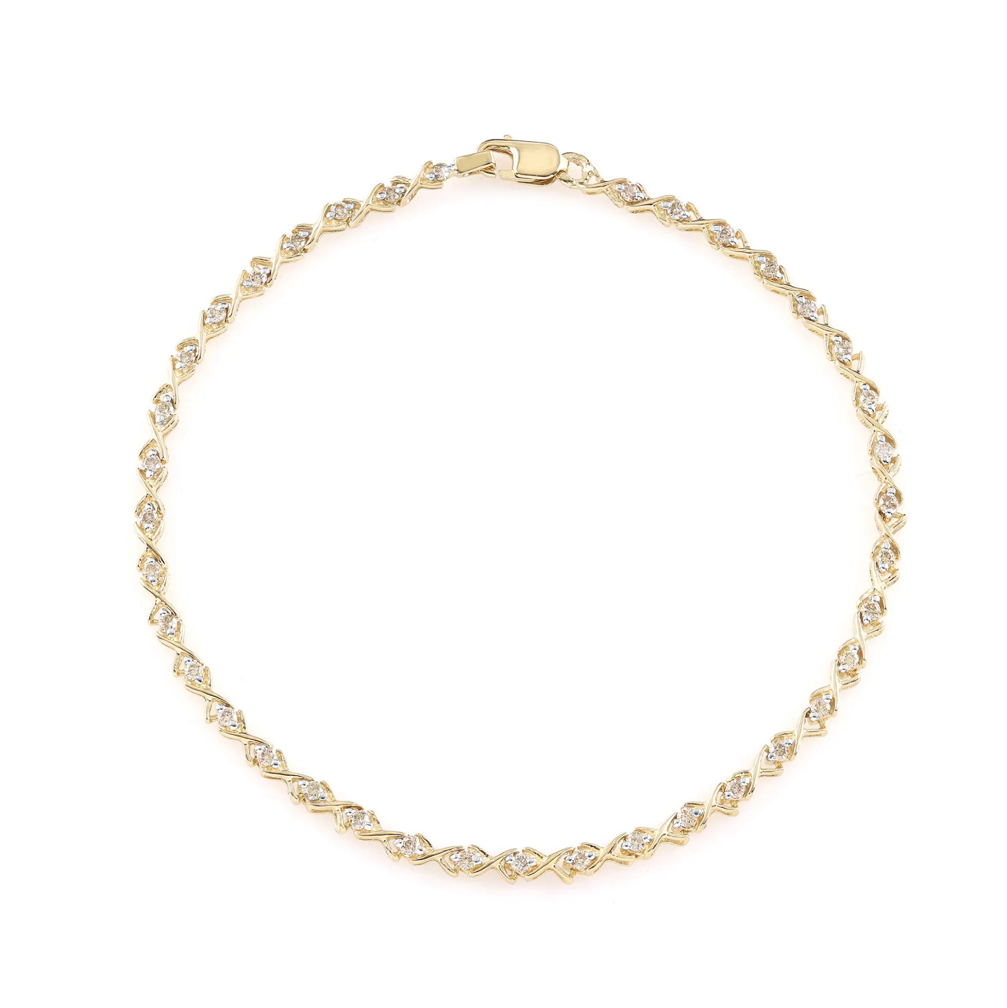 I2 Schokoladen-Brillant-Silberarmband