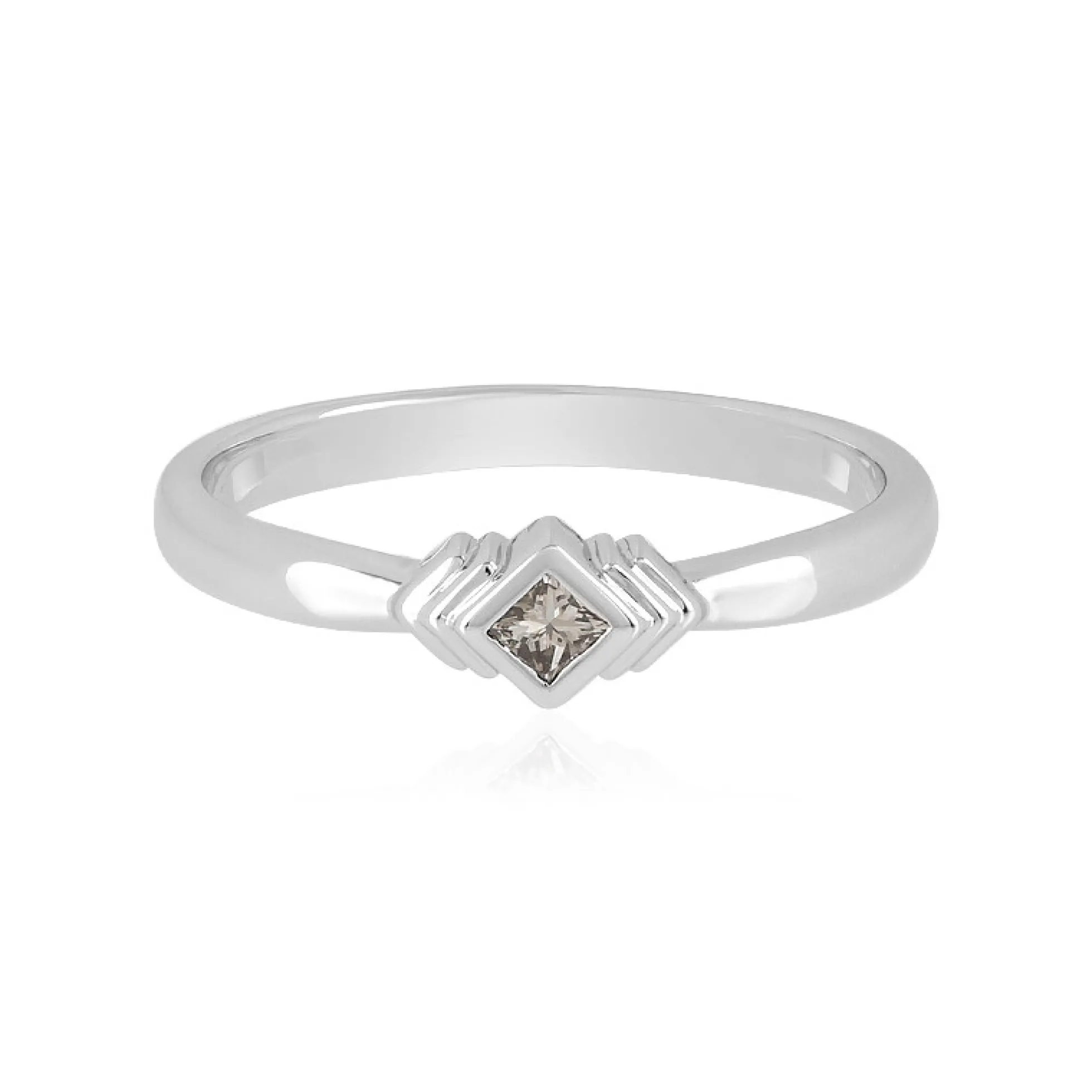 I2 Schokoladen-Diamant-Silberring