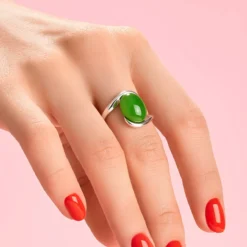 Kanadische Jade-Silberring