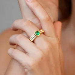 Kolumbianischer Smaragd-Goldring