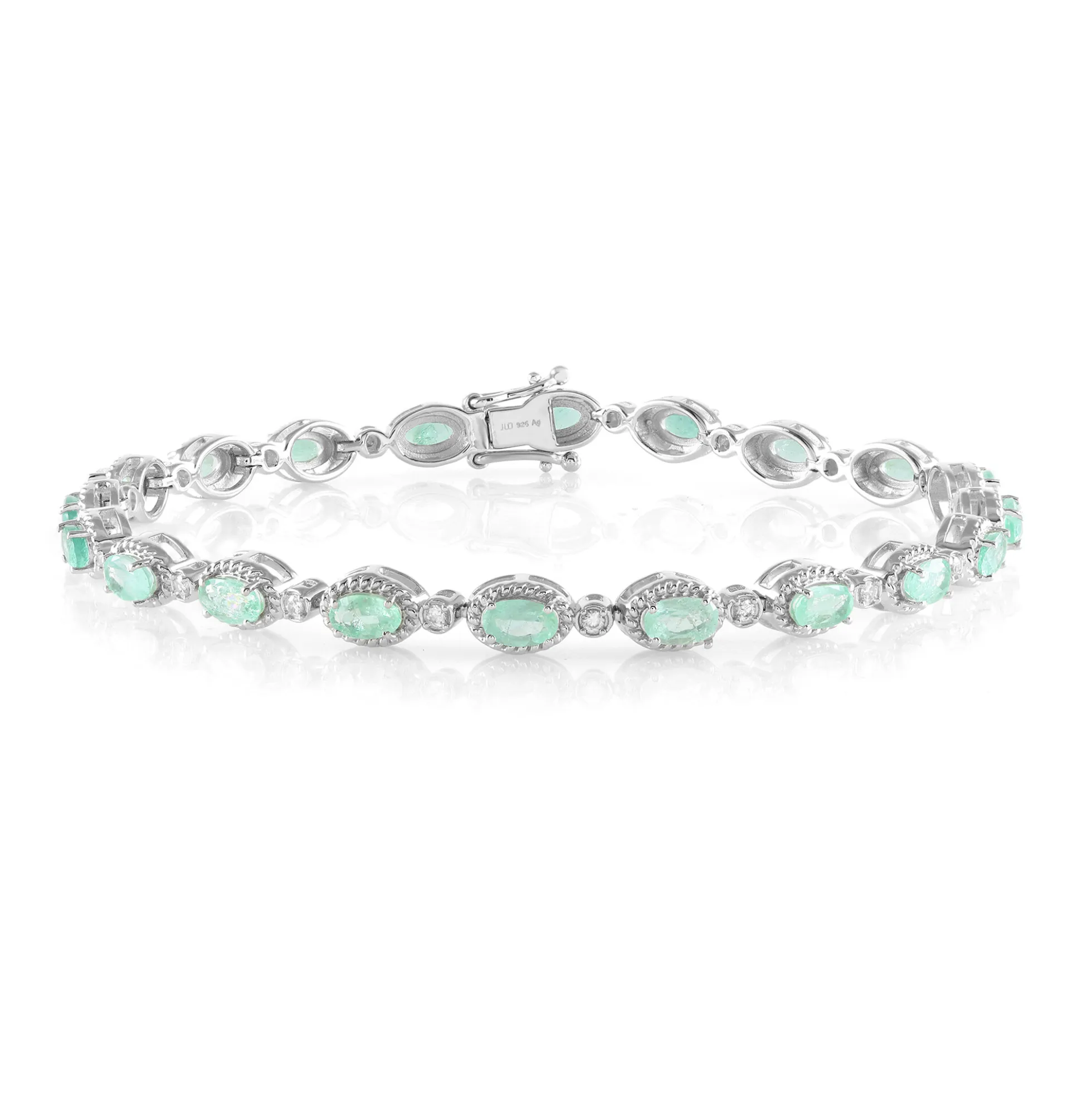 Kolumbianischer Smaragd-Silberarmband