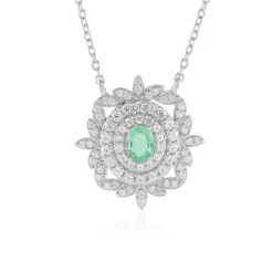 Kolumbianischer Smaragd-Silbercollier