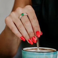 Kolumbianischer Smaragd-Silberring