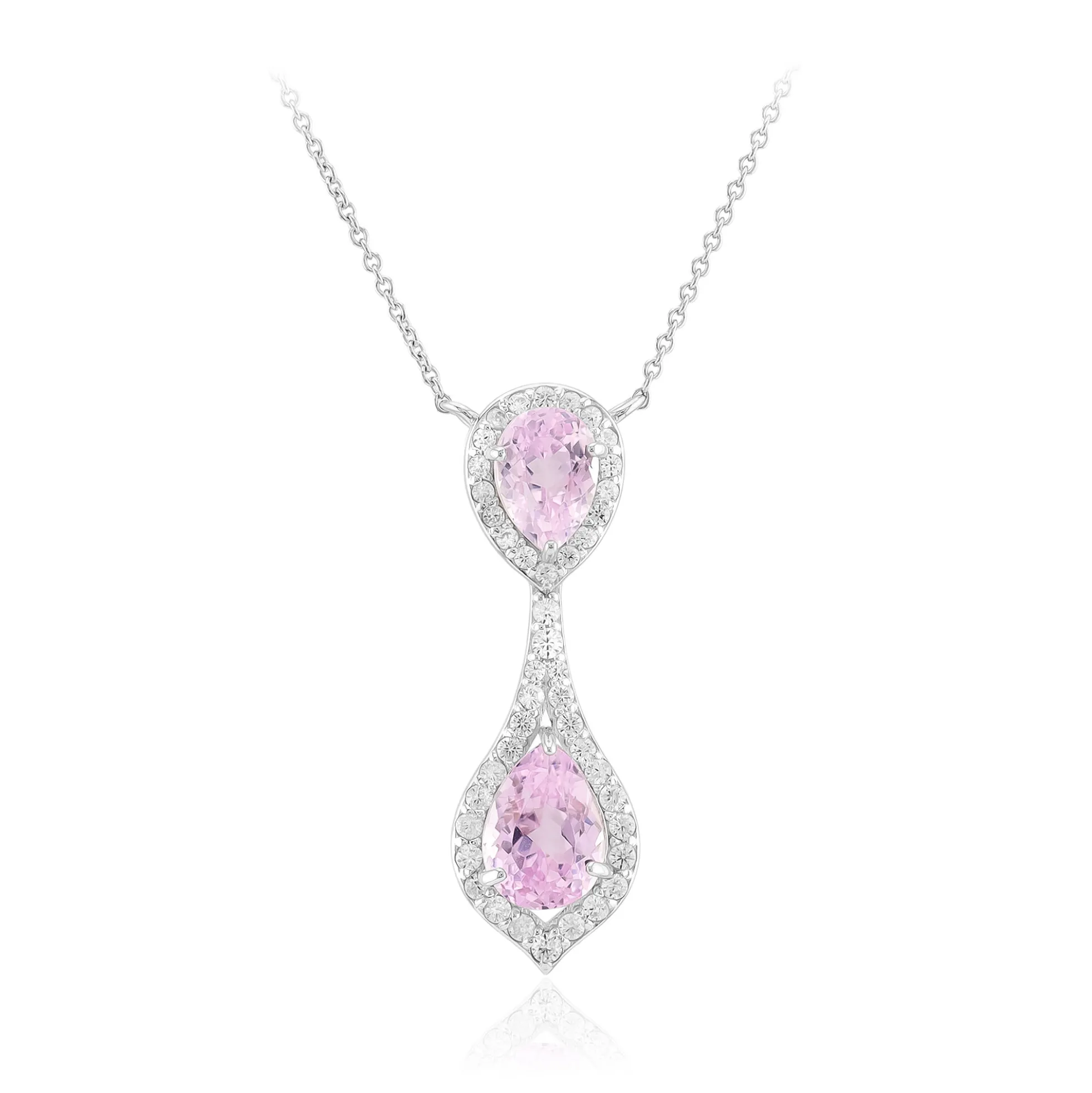 Kunzit-Silbercollier
