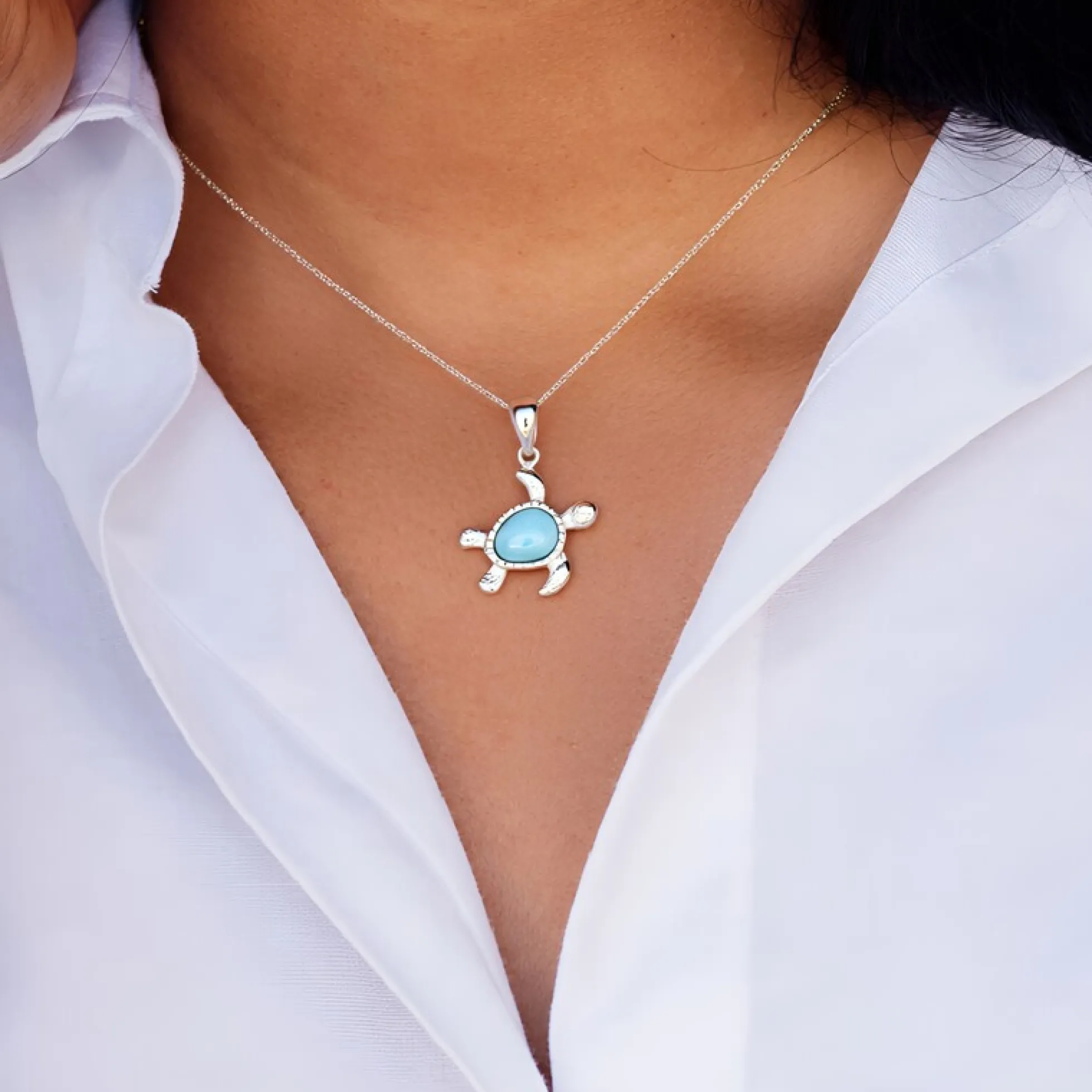 Larimar-Silberanhänger