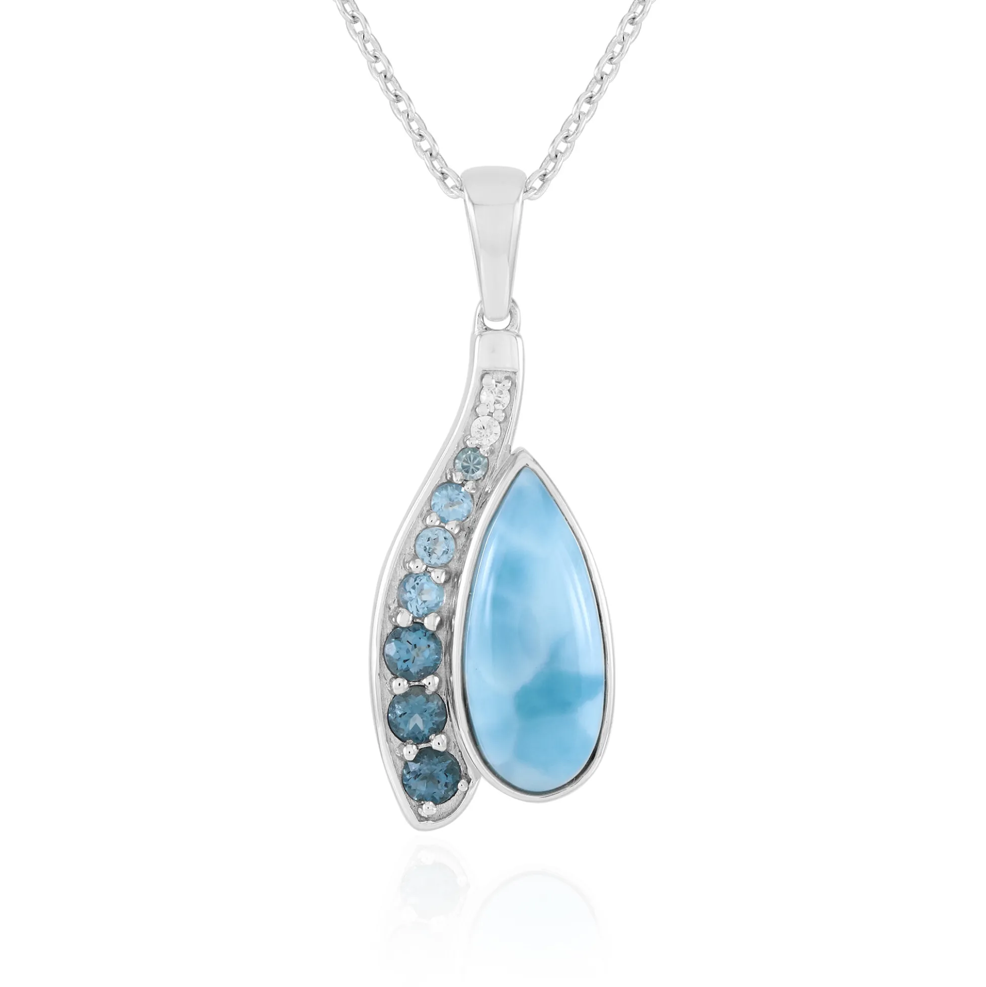 Larimar-Silberhalskette