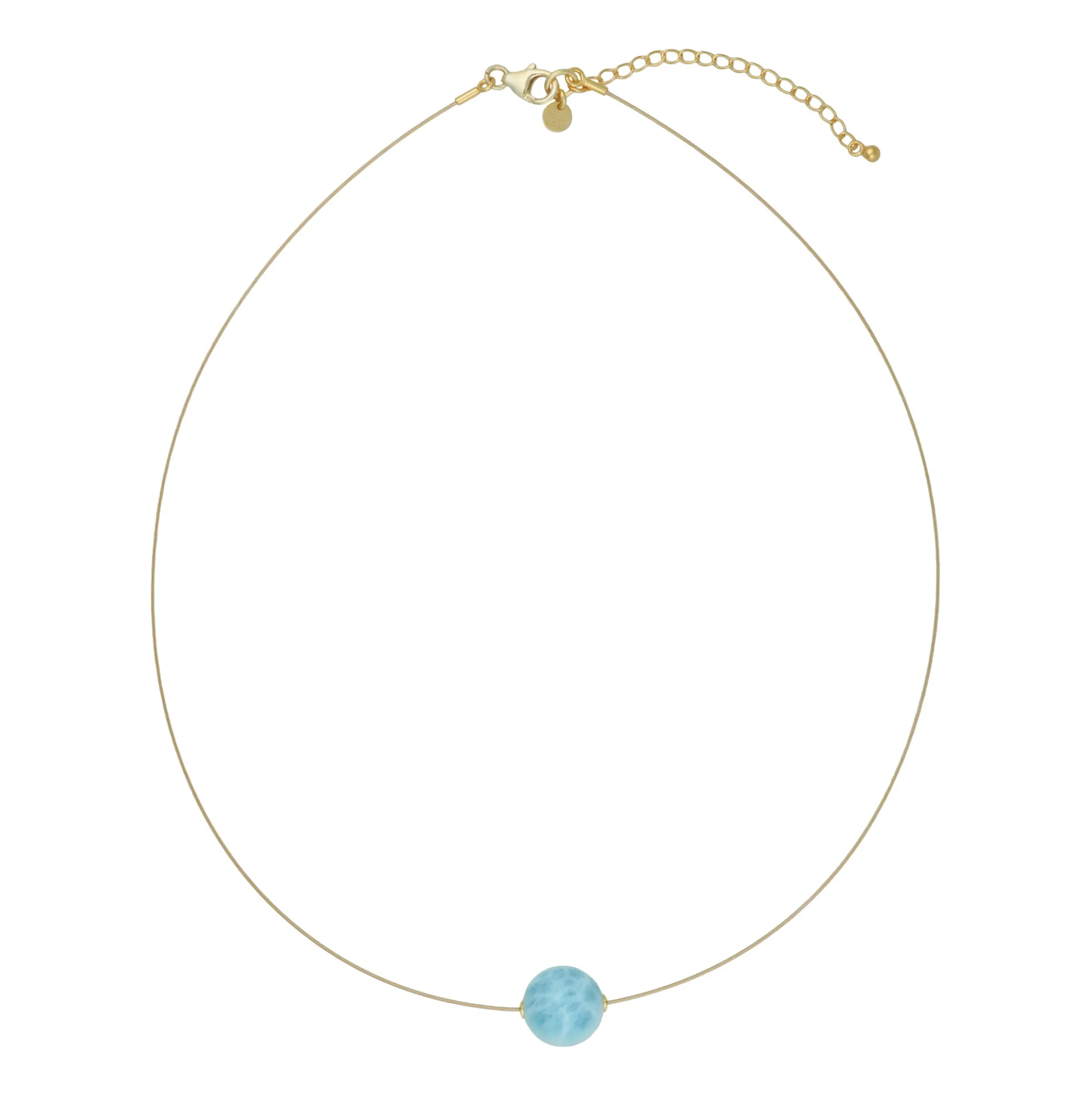 Larimar-Silberhalskette