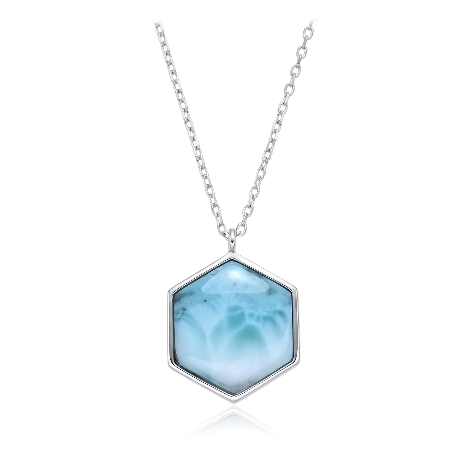 Larimar-Silberhalskette