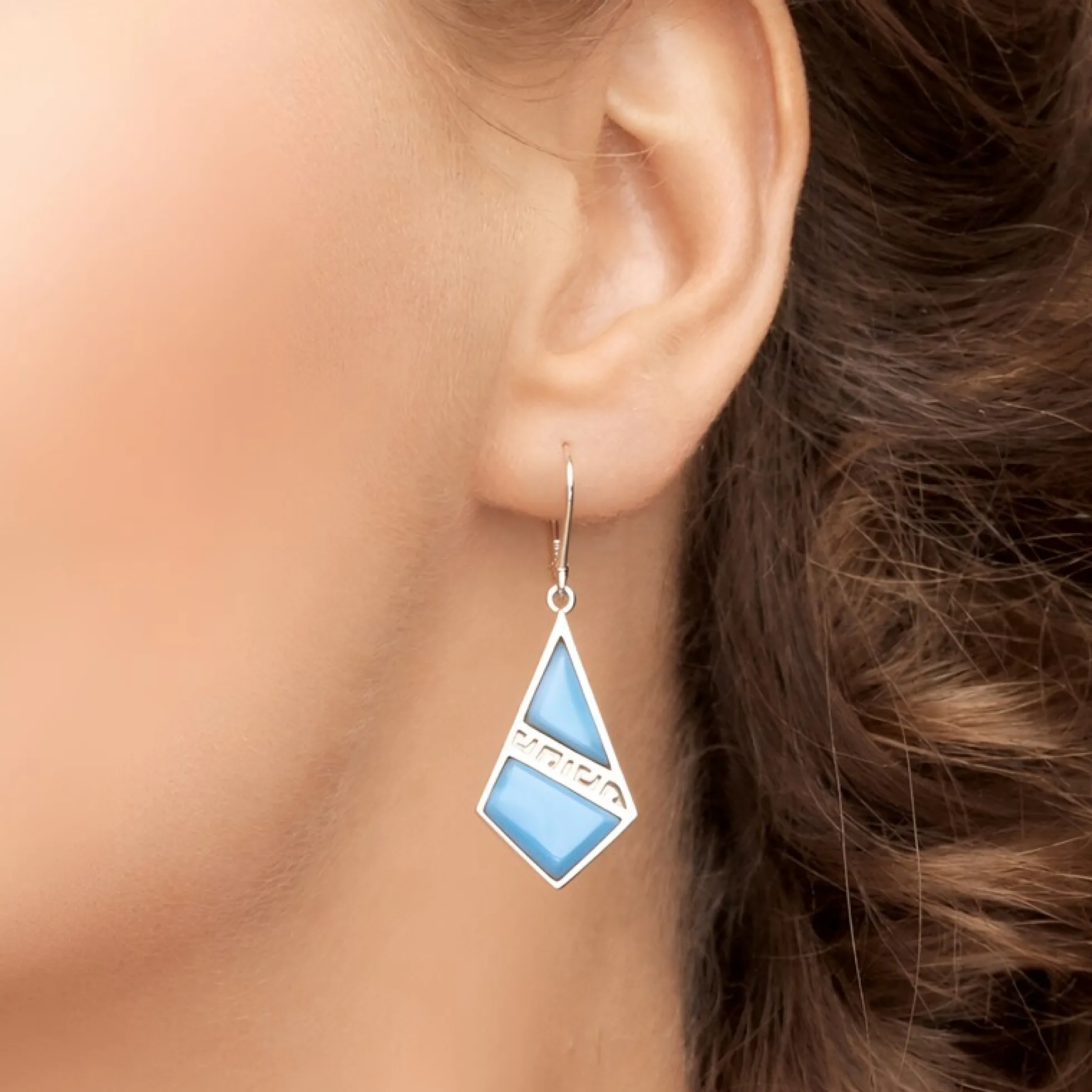 Larimar-Silberohrringe