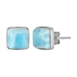 Larimar-Silberohrringe