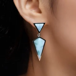 Larimar-Silberohrringe