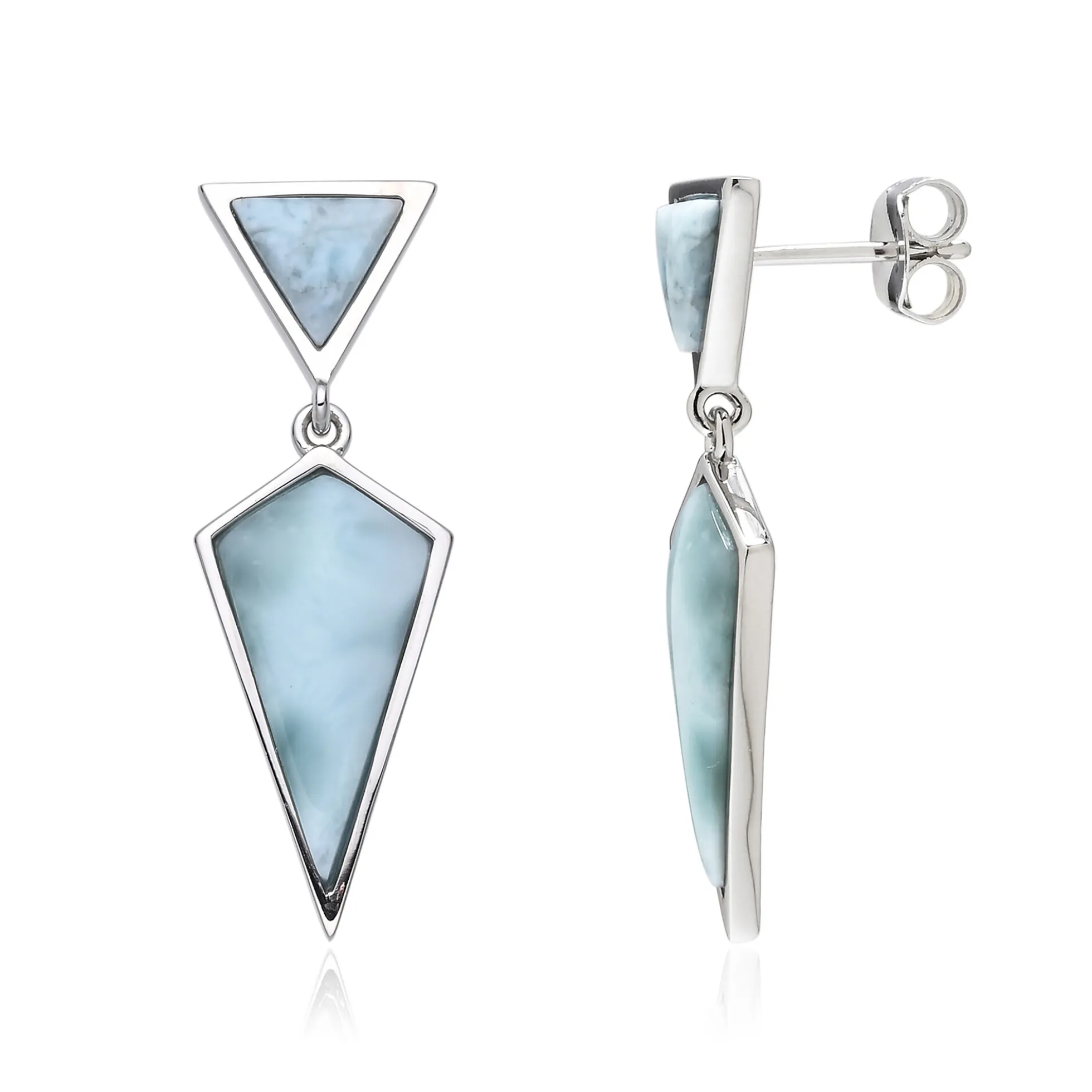 Larimar-Silberohrringe