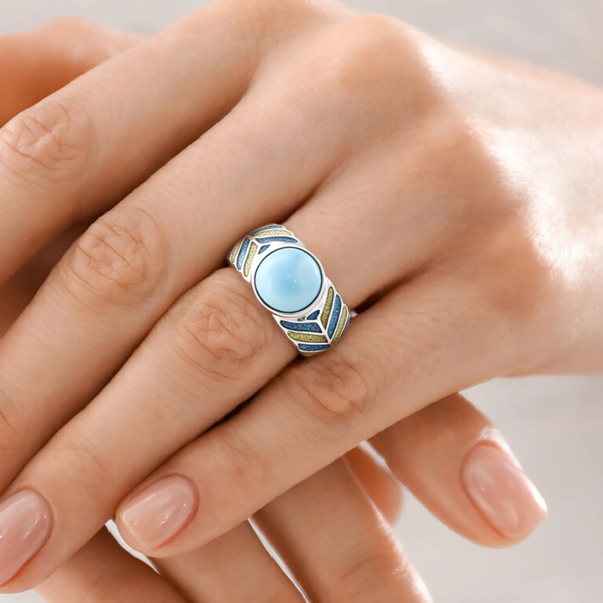 Larimar-Silberring