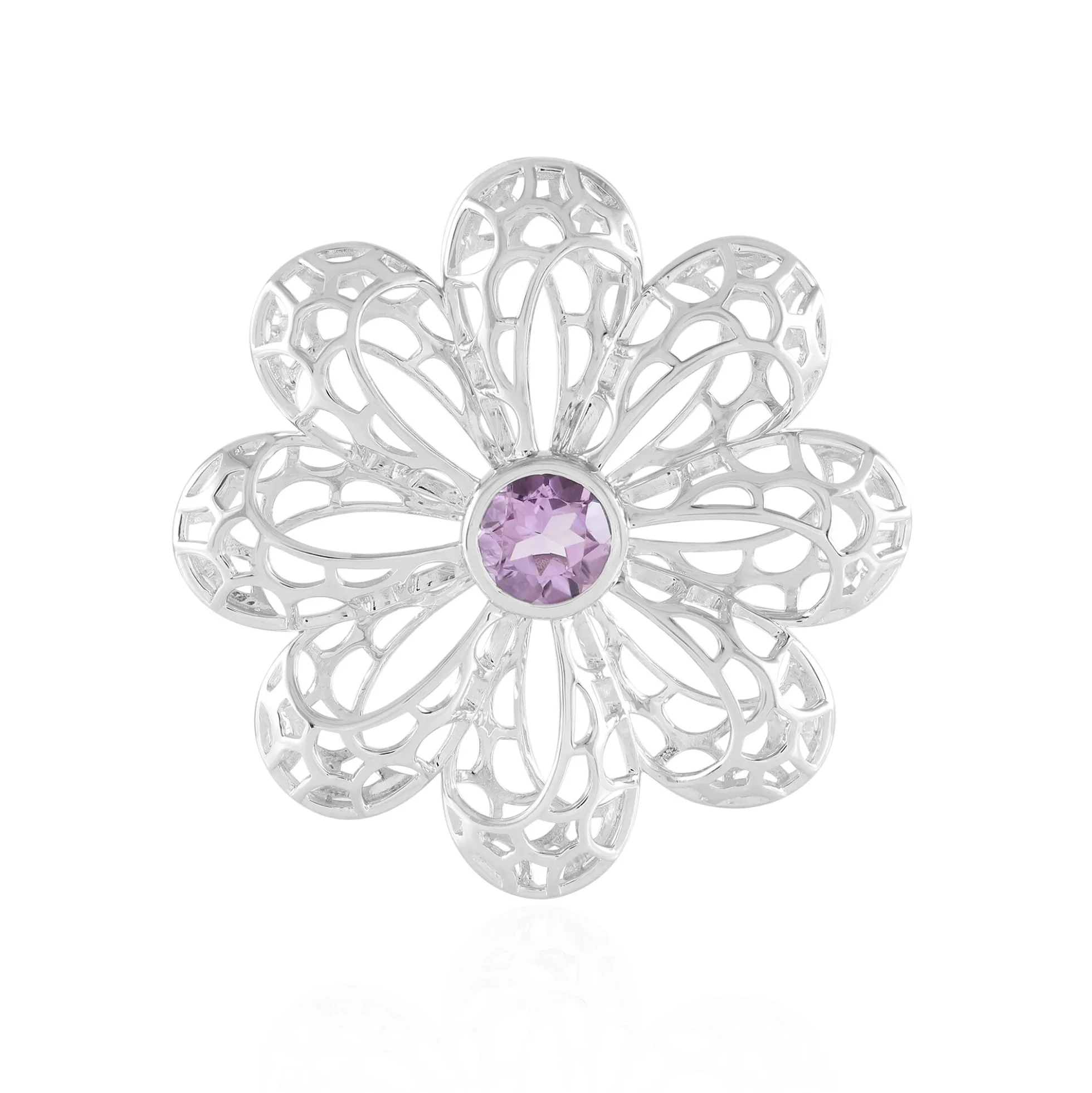 Lavendel-Amethyst-Silberanhänger