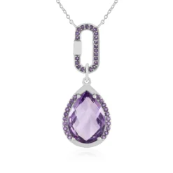 Lavendel-Amethyst-Silbercollier