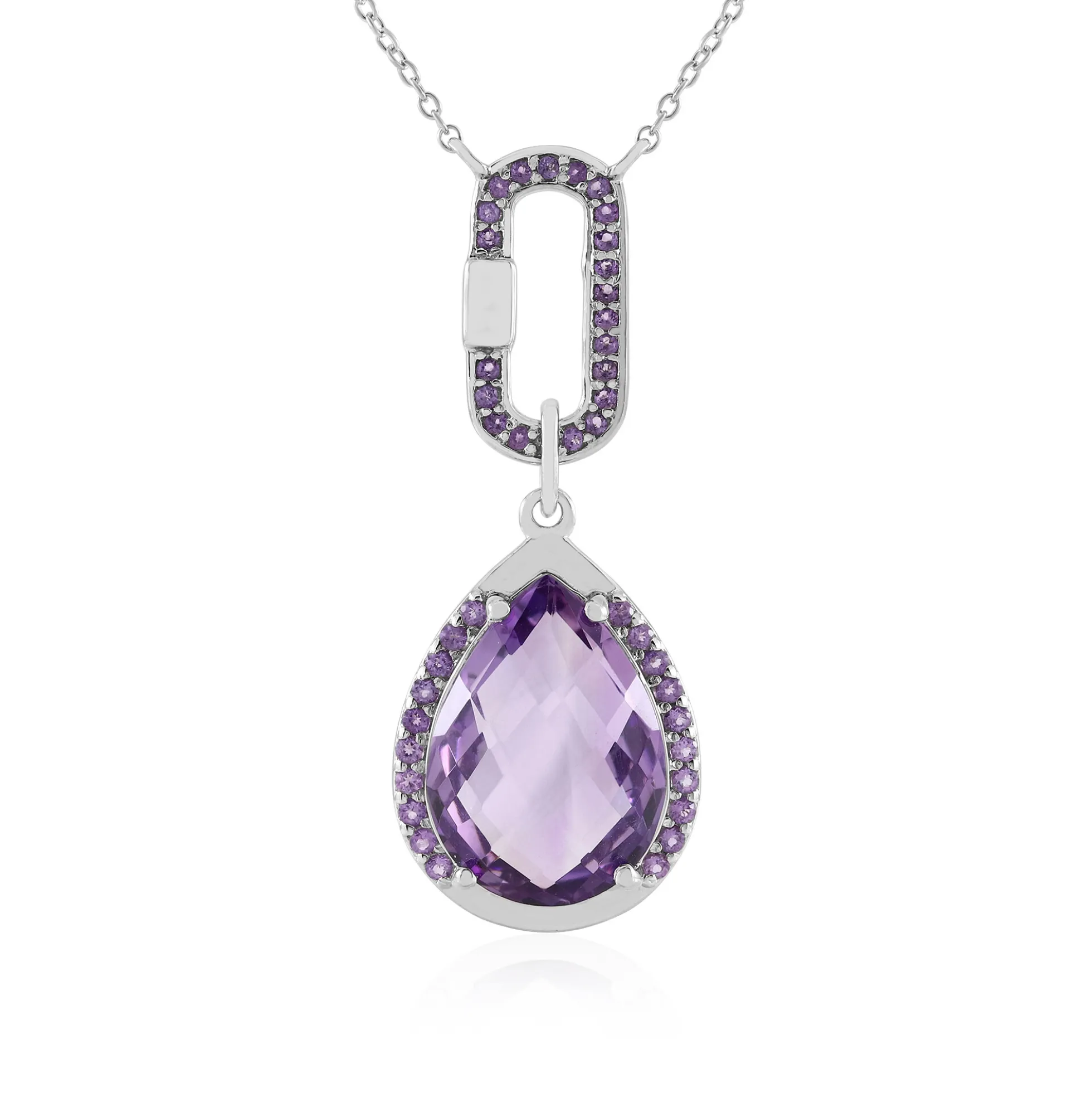 Lavendel-Amethyst-Silbercollier