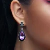Lavendel-Amethyst-Silberohrringe