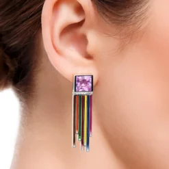Lavendel-Amethyst-Silberohrringe