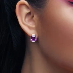Lavendel-Amethyst-Silberohrringe