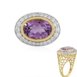 Lavendel-Amethyst-Silberring