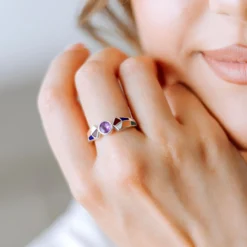 Lavendel-Amethyst-Silberring