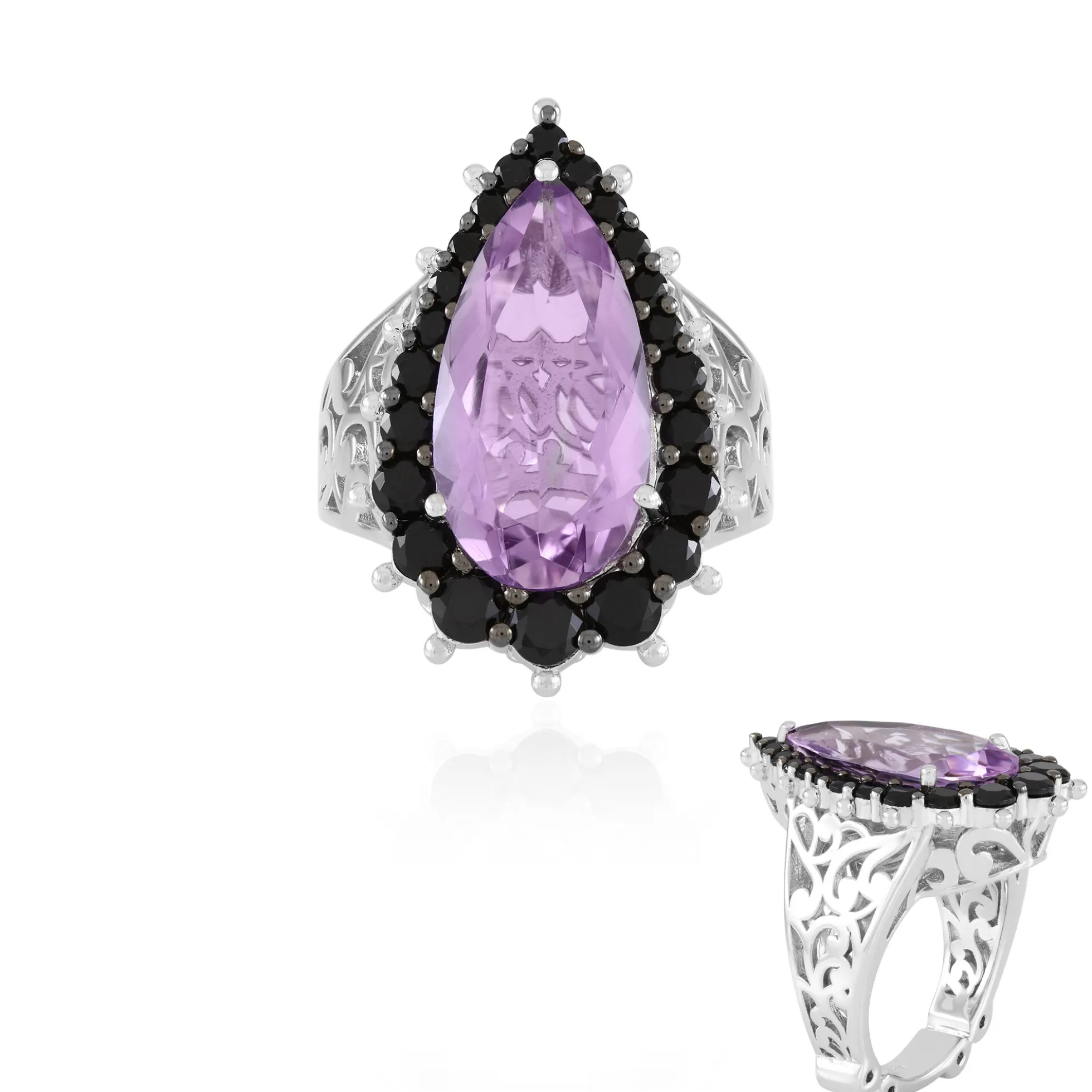 Lavendel-Amethyst-Silberring