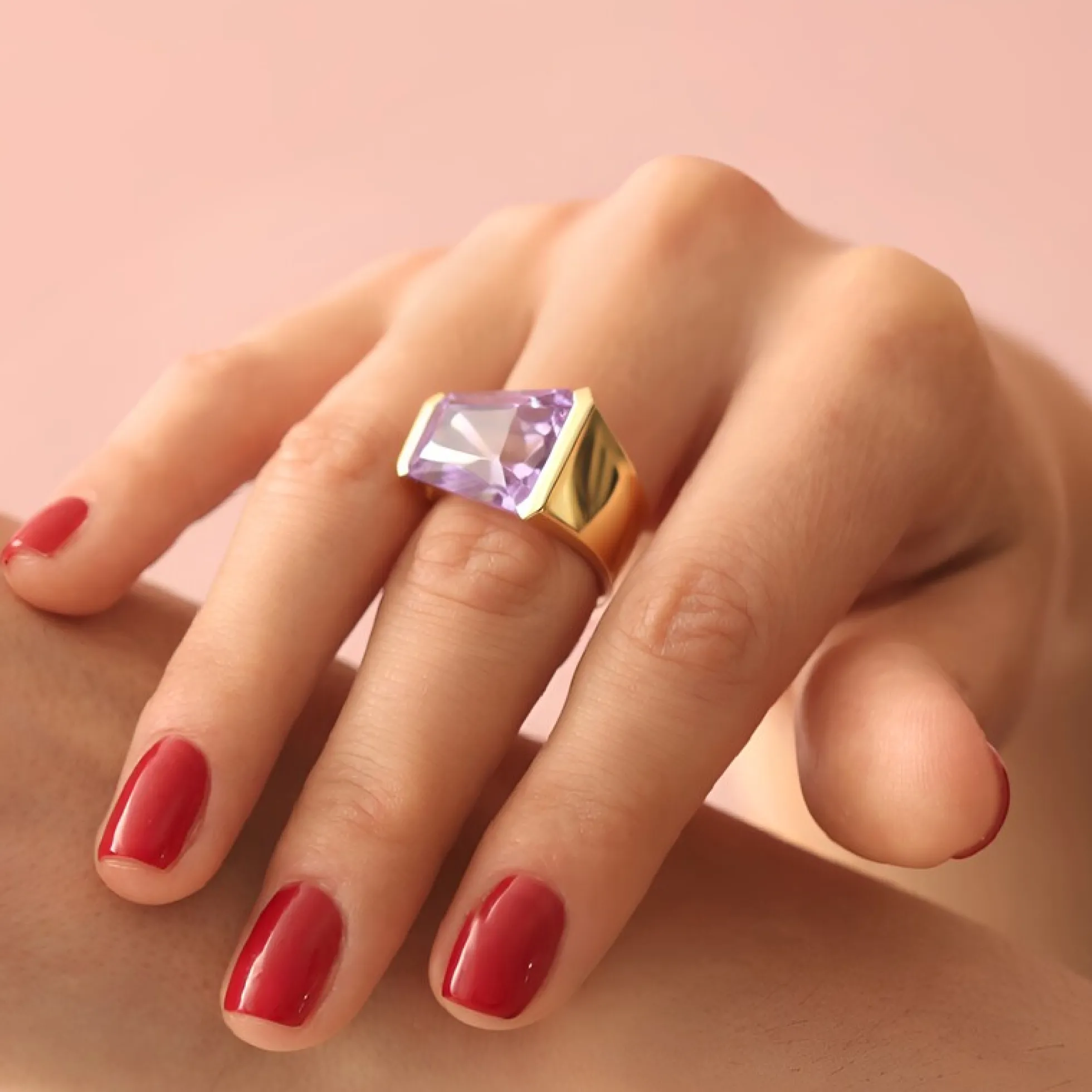 Lavendel-Amethyst-Silberring