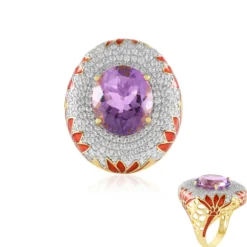 Lavendel-Amethyst-Silberring