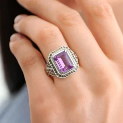 Lavendel-Amethyst-Silberring