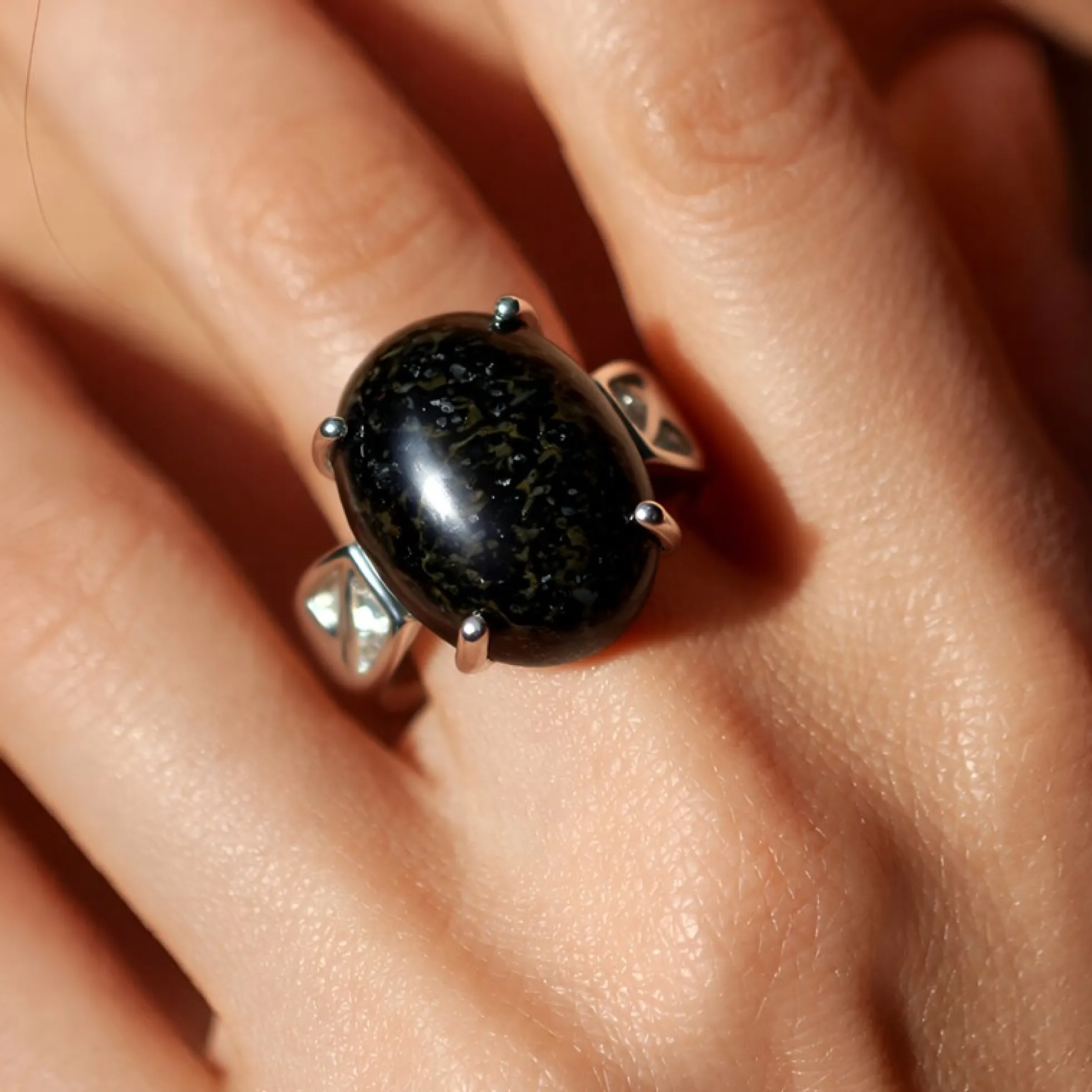 Leoparden-Opal-Silberring