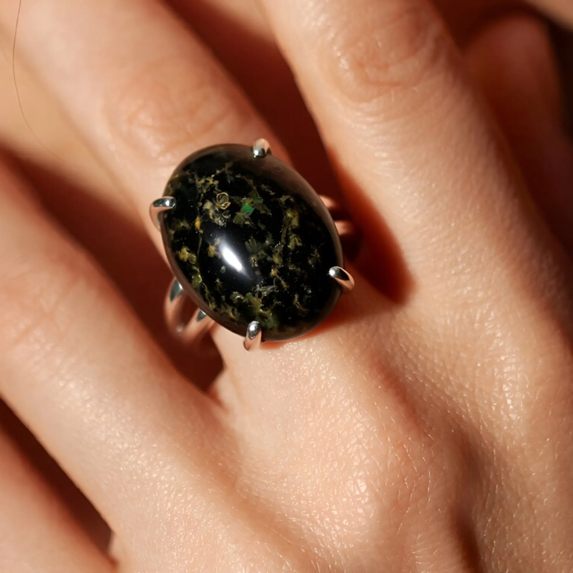 Leoparden-Opal-Silberring