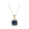 Londonblauer Topas-Goldhalskette