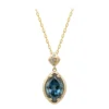Londonblauer Topas-Goldhalskette