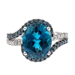 Londonblauer Topas-Goldring