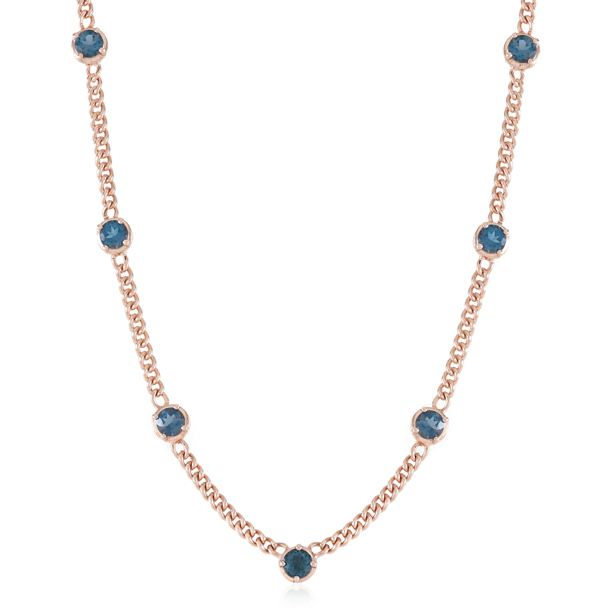 Londonblauer Topas-Silbercollier