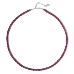 Magenta-Granat-Silberhalskette