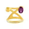 Magenta-Granat-Silberring