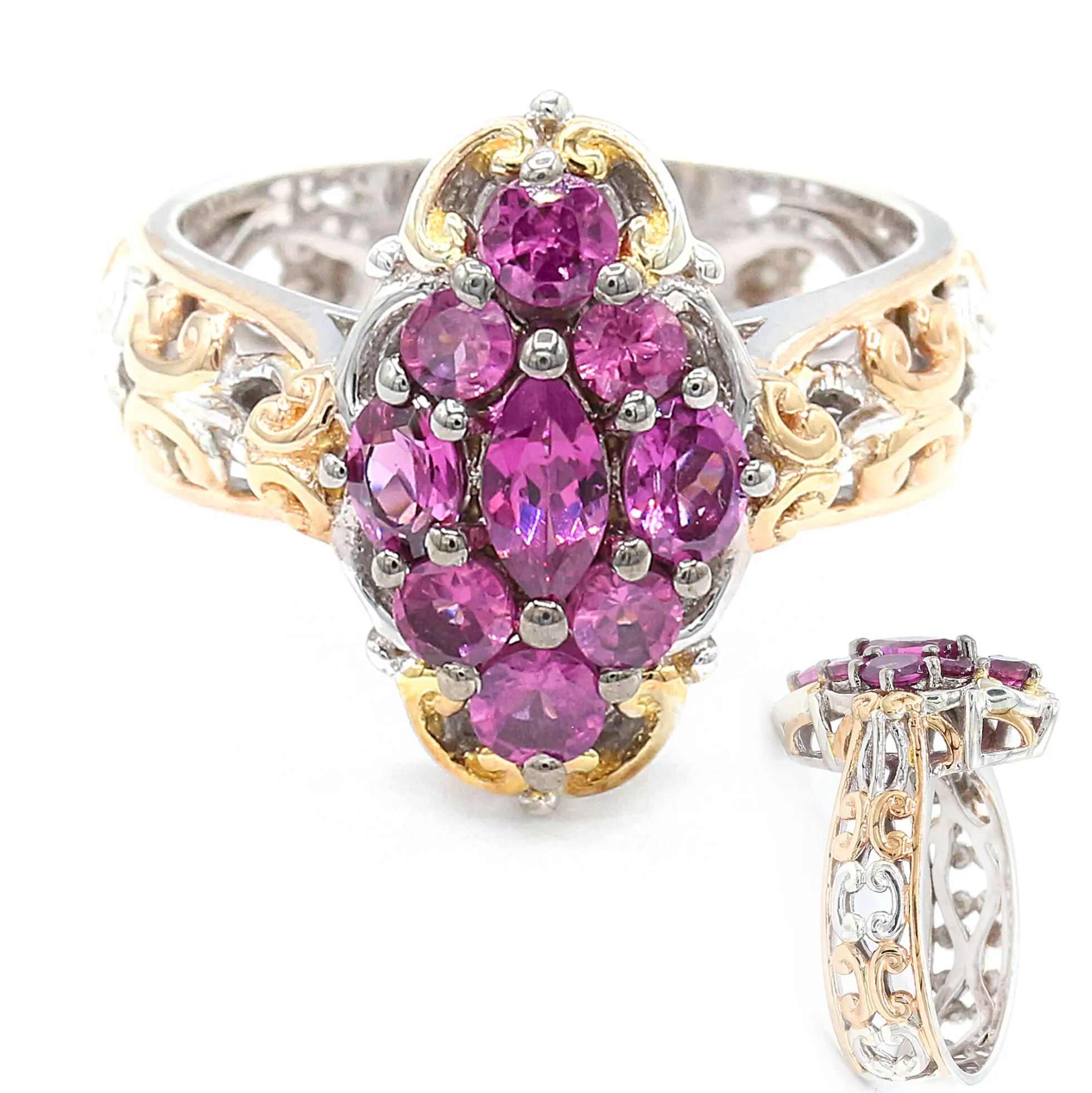 Magenta-Granat-Silberring