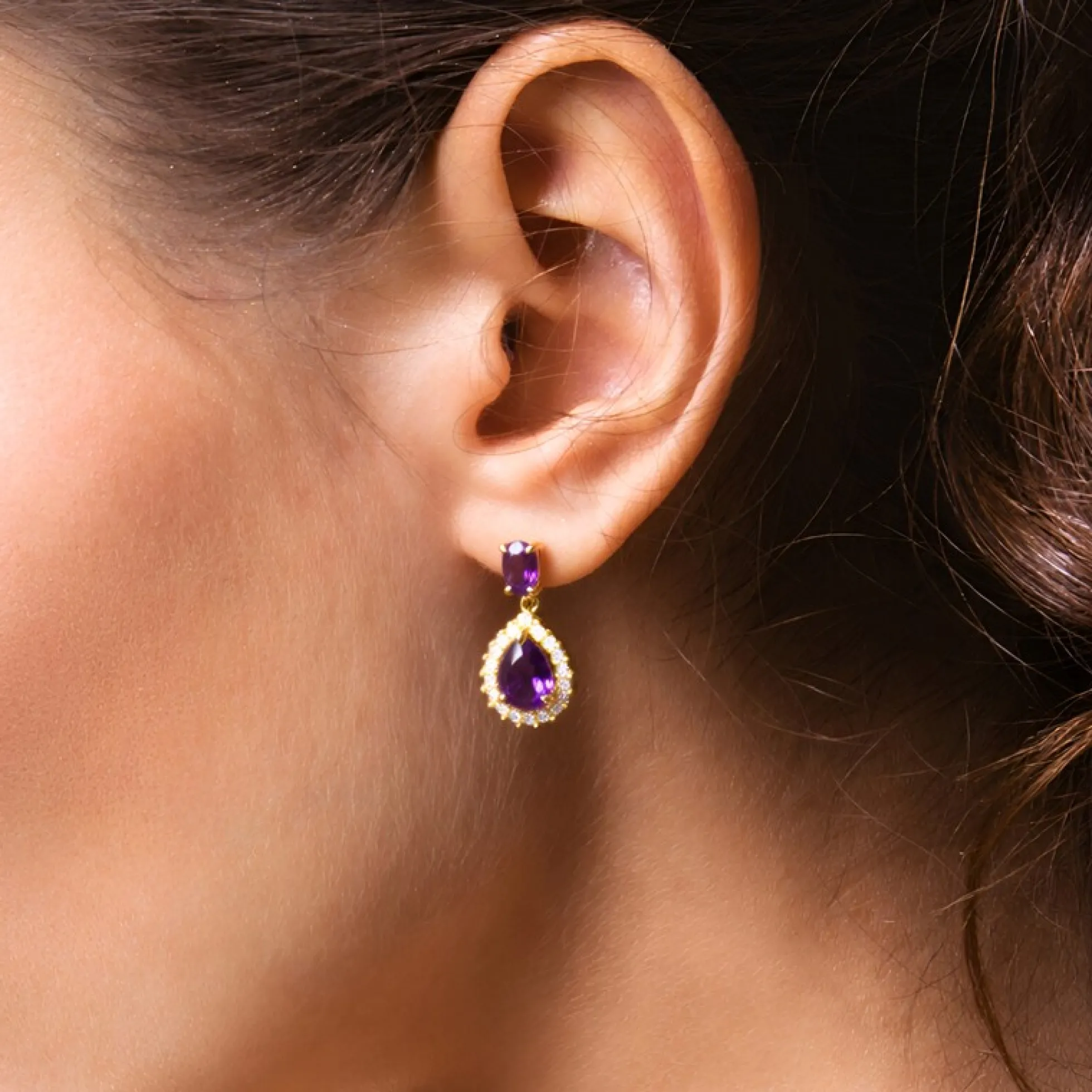 Marokkanischer Amethyst-Silberohrringe