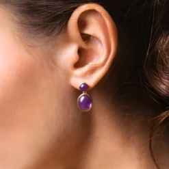 Marokkanischer Amethyst-Silberohrringe