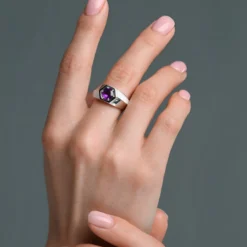Marokkanischer Amethyst-Silberring