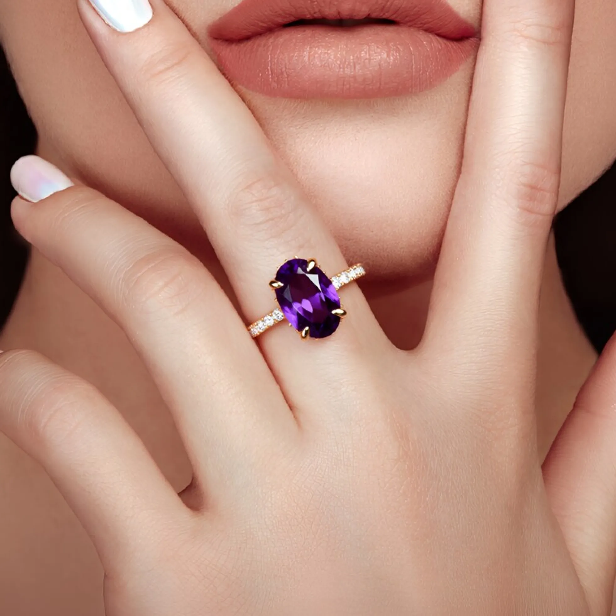 Marokkanischer Amethyst-Silberring