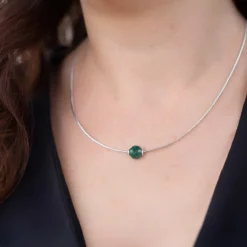 Moosachat-Silberanhänger