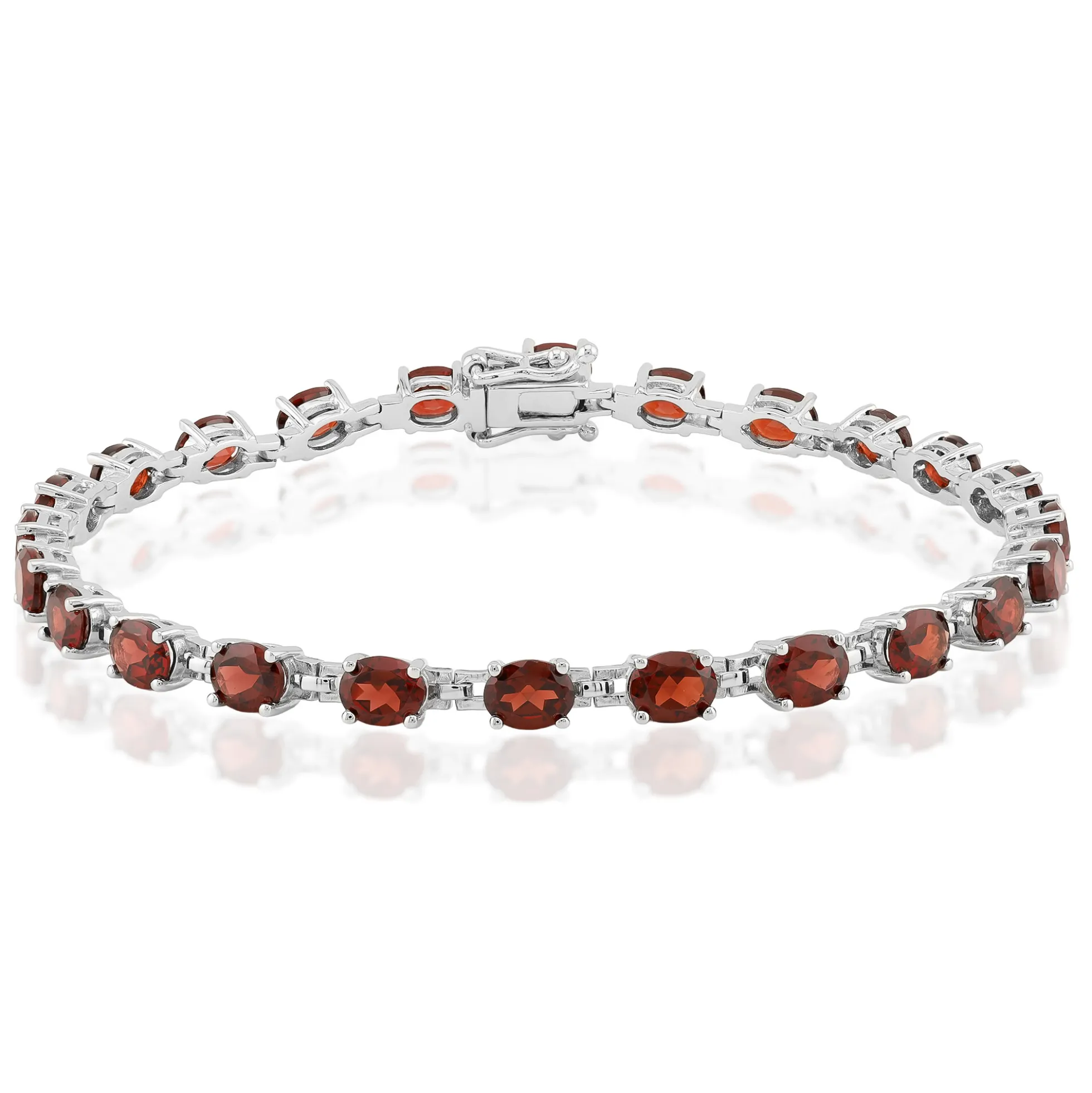 Mosambik-Granat-Silberarmband