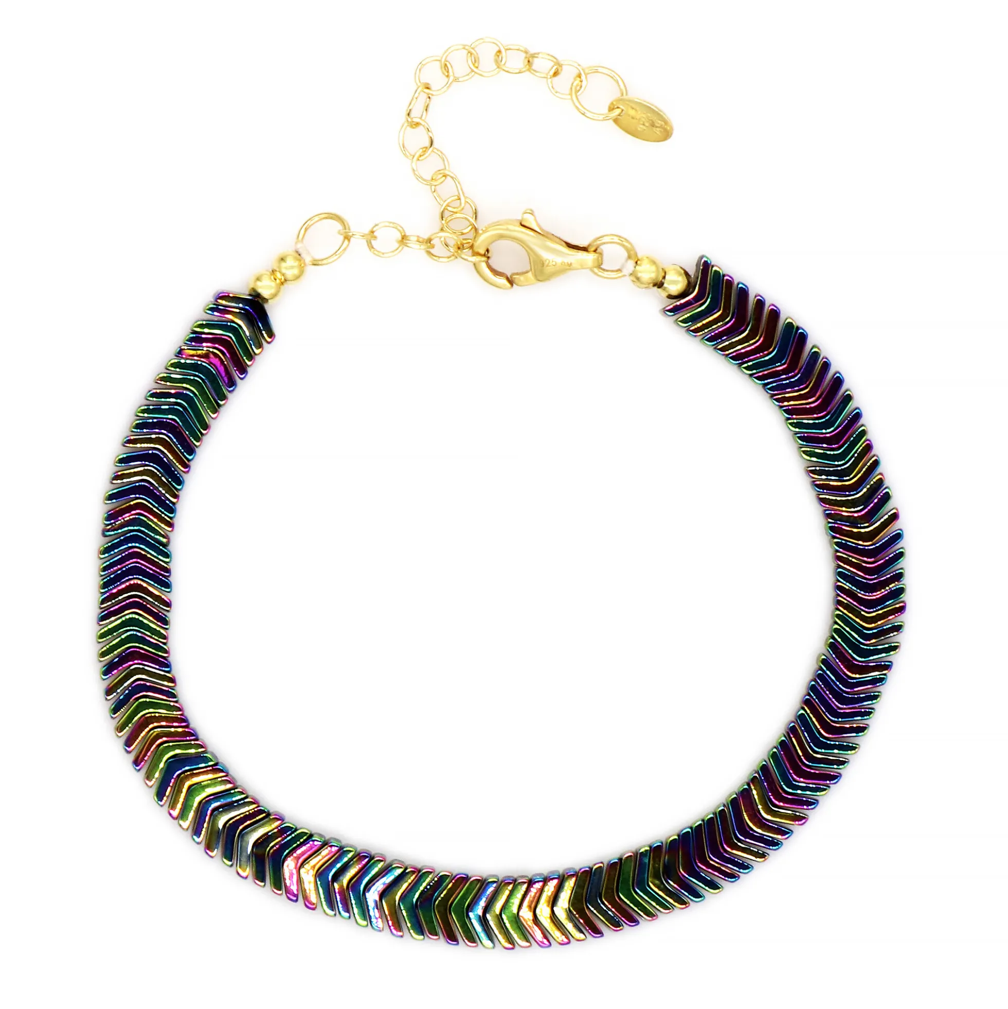 Mystik-Hämatit-Silberarmband
