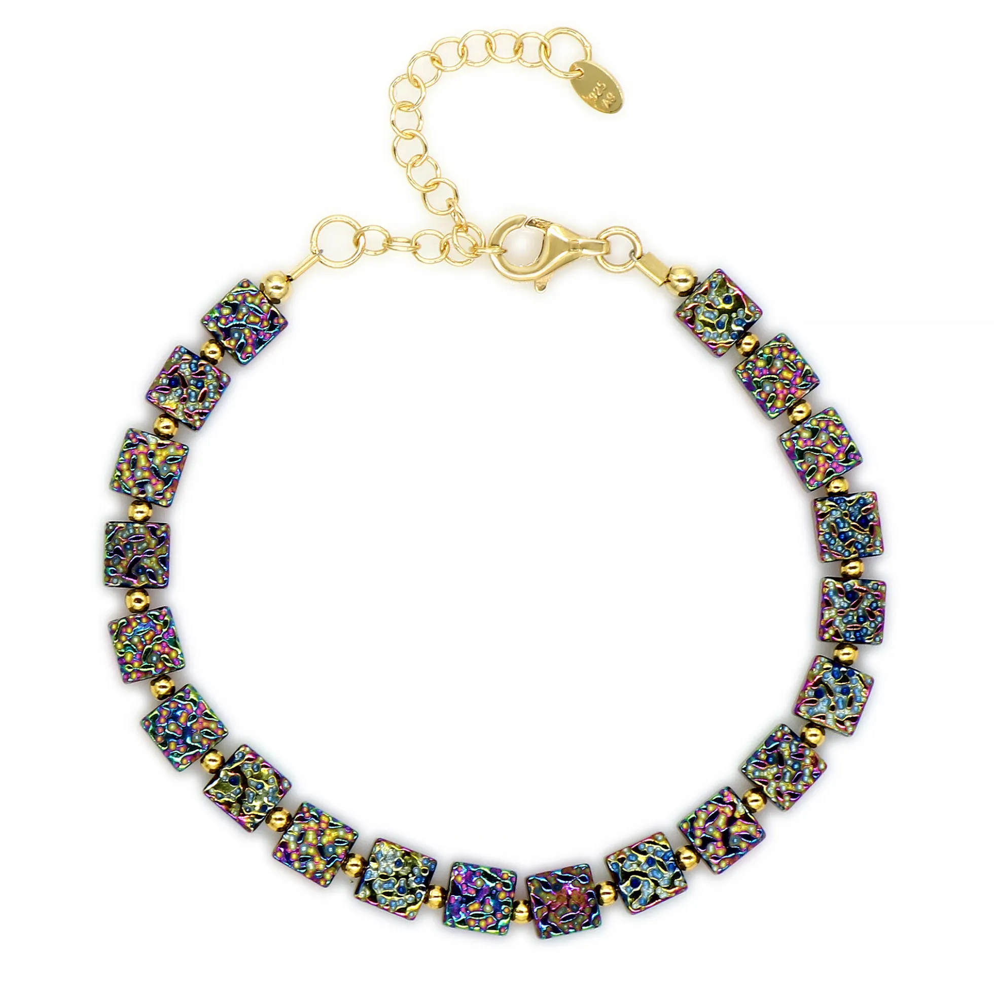 Mystik-Hämatit-Silberarmband